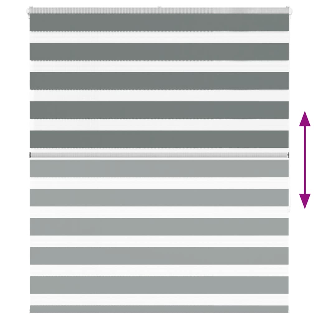 vidaXL Zebra Blind Dark Grey 125x150 cm Fabric Width 120.9 cm Polyester 5