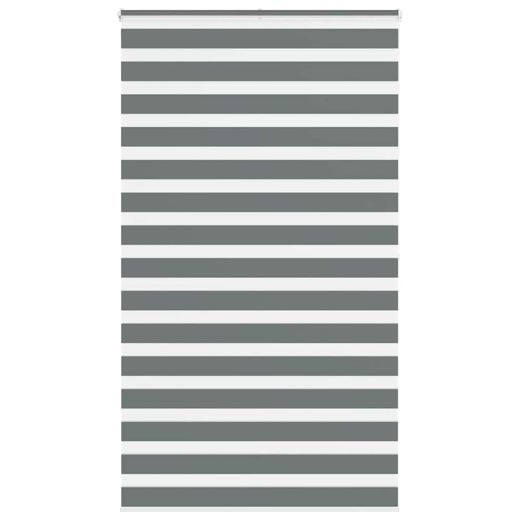 vidaXL Zebra Blind Dark Grey 125x200 cm Fabric Width 120.9 cm Polyester 1