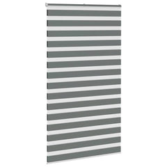 vidaXL Zebra Blind Dark Grey 125x200 cm Fabric Width 120.9 cm Polyester 3