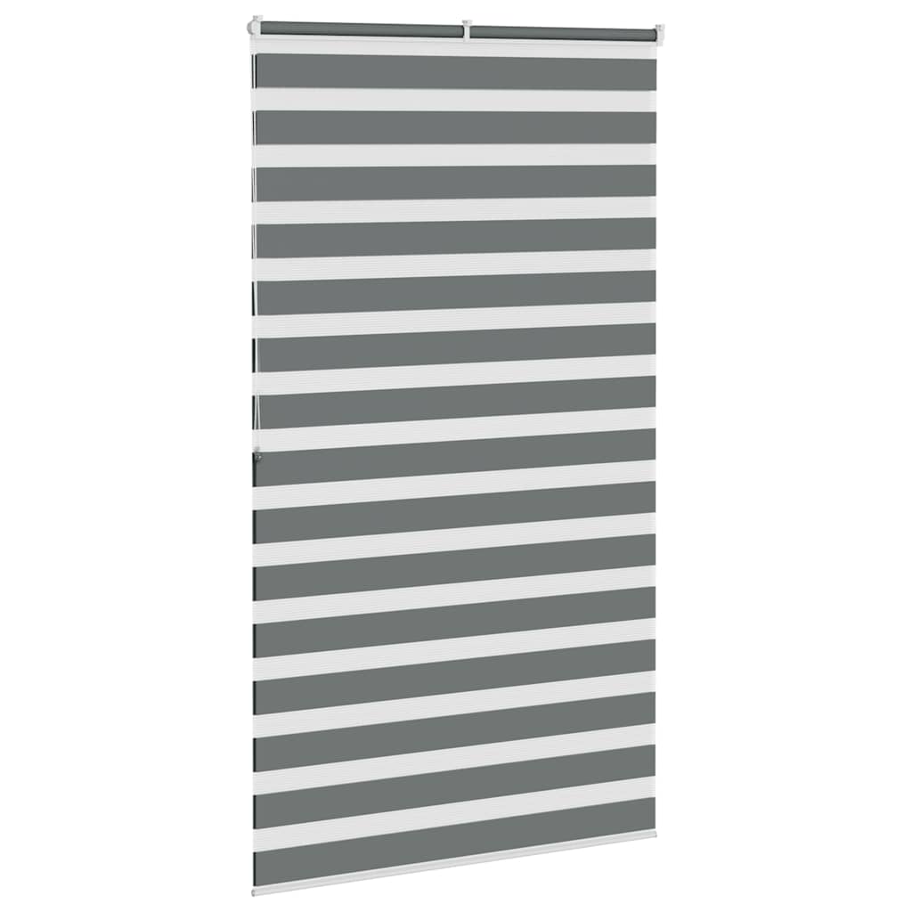 vidaXL Zebra Blind Dark Grey 125x200 cm Fabric Width 120.9 cm Polyester 4