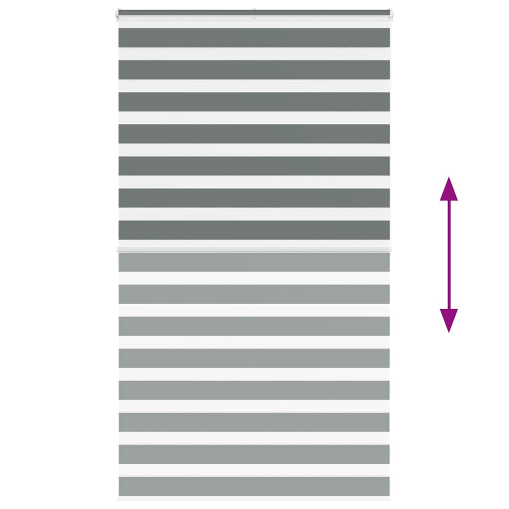 vidaXL Zebra Blind Dark Grey 125x200 cm Fabric Width 120.9 cm Polyester 5