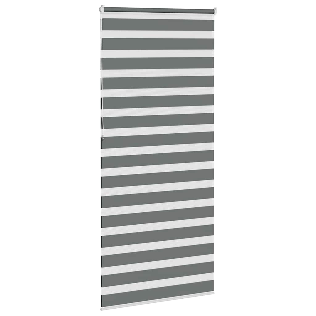 vidaXL Zebra Blind Dark Grey 110x230 cm Fabric Width 105.9 cm Polyester 4