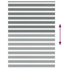 vidaXL Zebra Blind Dark Grey 160x230 cm Fabric Width 155.9 cm Polyester 5