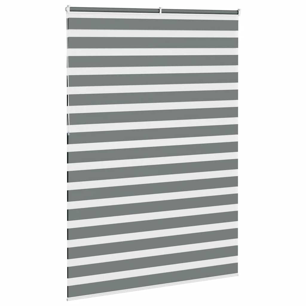 vidaXL Zebra Blind Dark Grey 165x230 cm Fabric Width 160.9 cm Polyester 4