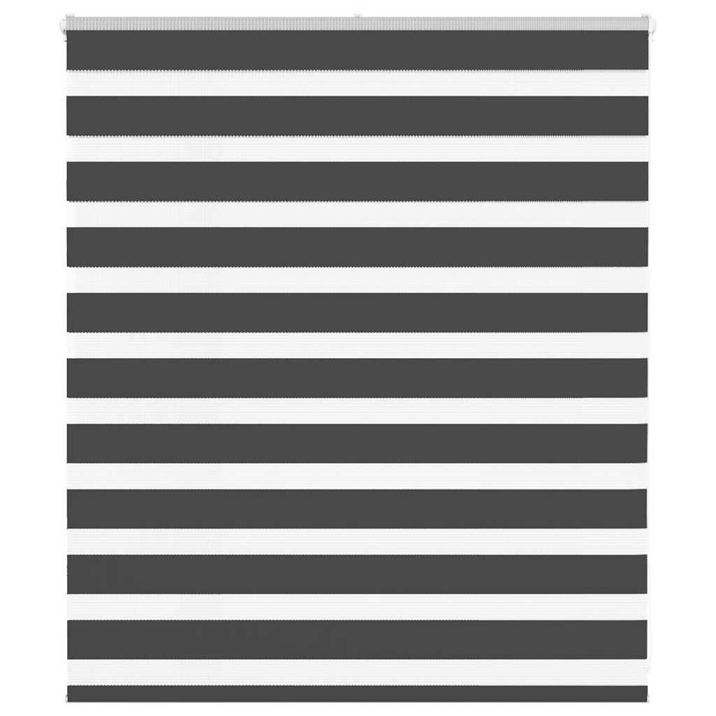 vidaXL Zebra Blind Black 120x100 cm Fabric Width 115.9 cm Polyester 1
