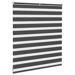 vidaXL Zebra Blind Black 120x100 cm Fabric Width 115.9 cm Polyester 4