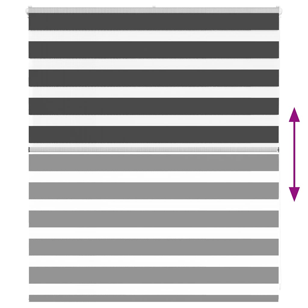 vidaXL Zebra Blind Black 120x100 cm Fabric Width 115.9 cm Polyester 5
