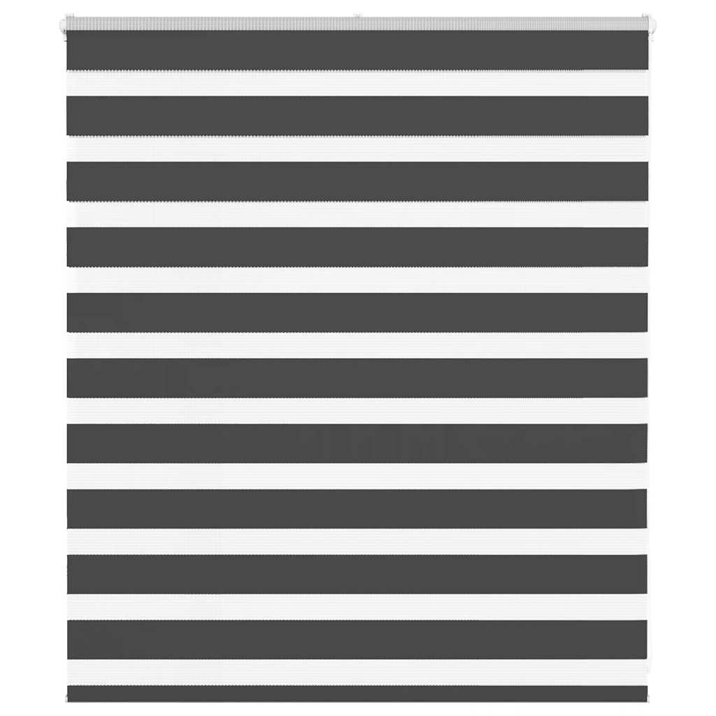 vidaXL Zebra Blind Black 125x100 cm Fabric Width 120.9 cm Polyester 1