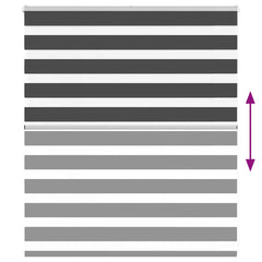 vidaXL Zebra Blind Black 135x100 cm Fabric Width 130.9 cm Polyester 5