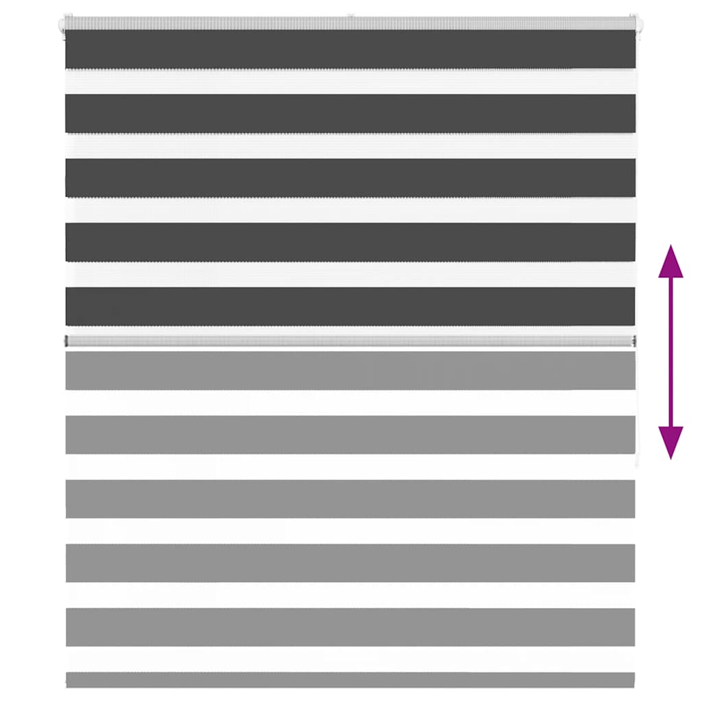 vidaXL Zebra Blind Black 120x150 cm Fabric Width 115.9 cm Polyester 5