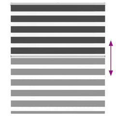 vidaXL Zebra Blind Black 125x150 cm Fabric Width 120.9 cm Polyester 5