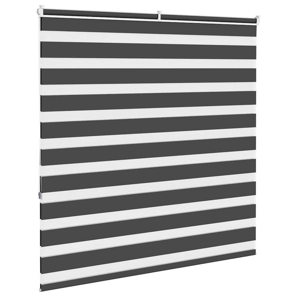 vidaXL Zebra Blind Black 150x150 cm Fabric Width 145.9 cm Polyester 4