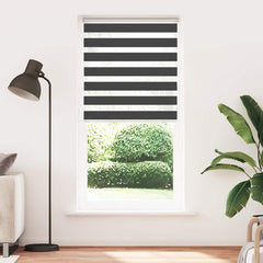 vidaXL Zebra Blind Black 100x230 cm Fabric Width 95.9 cm Polyester 2