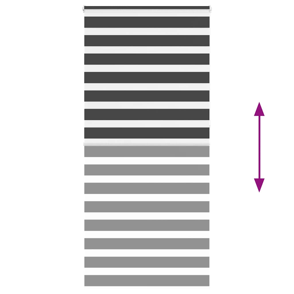 vidaXL Zebra Blind Black 100x230 cm Fabric Width 95.9 cm Polyester 5