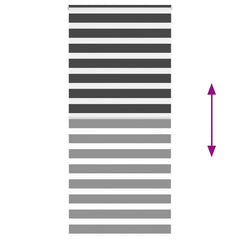 vidaXL Zebra Blind Black 110x230 cm Fabric Width 105.9 cm Polyester 5