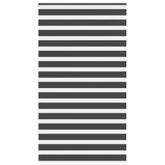 vidaXL Zebra Blind Black 130x230 cm Fabric Width 125.9 cm Polyester 1