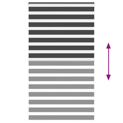 vidaXL Zebra Blind Black 130x230 cm Fabric Width 125.9 cm Polyester 5