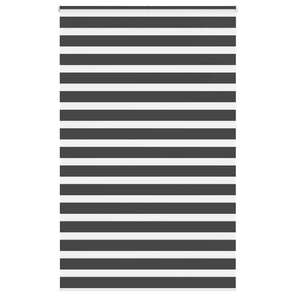 vidaXL Zebra Blind Black 150x230 cm Fabric Width 145.9 cm Polyester 1