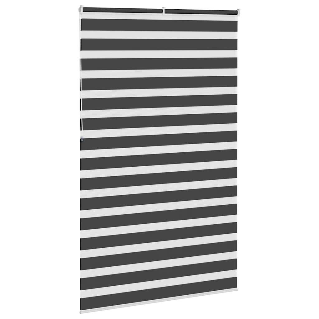 vidaXL Zebra Blind Black 150x230 cm Fabric Width 145.9 cm Polyester 4