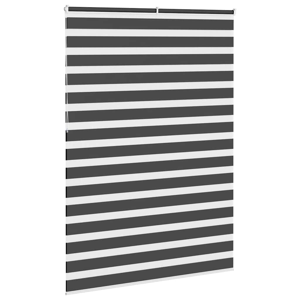 vidaXL Zebra Blind Black 165x230 cm Fabric Width 160.9 cm Polyester 4