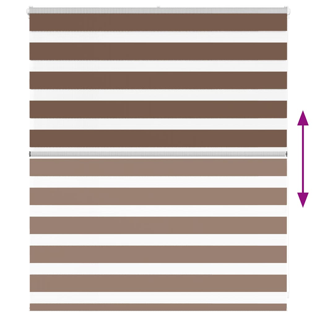 vidaXL Zebra Blind Brown 120x100 cm Fabric Width 115.9 cm Polyester 5