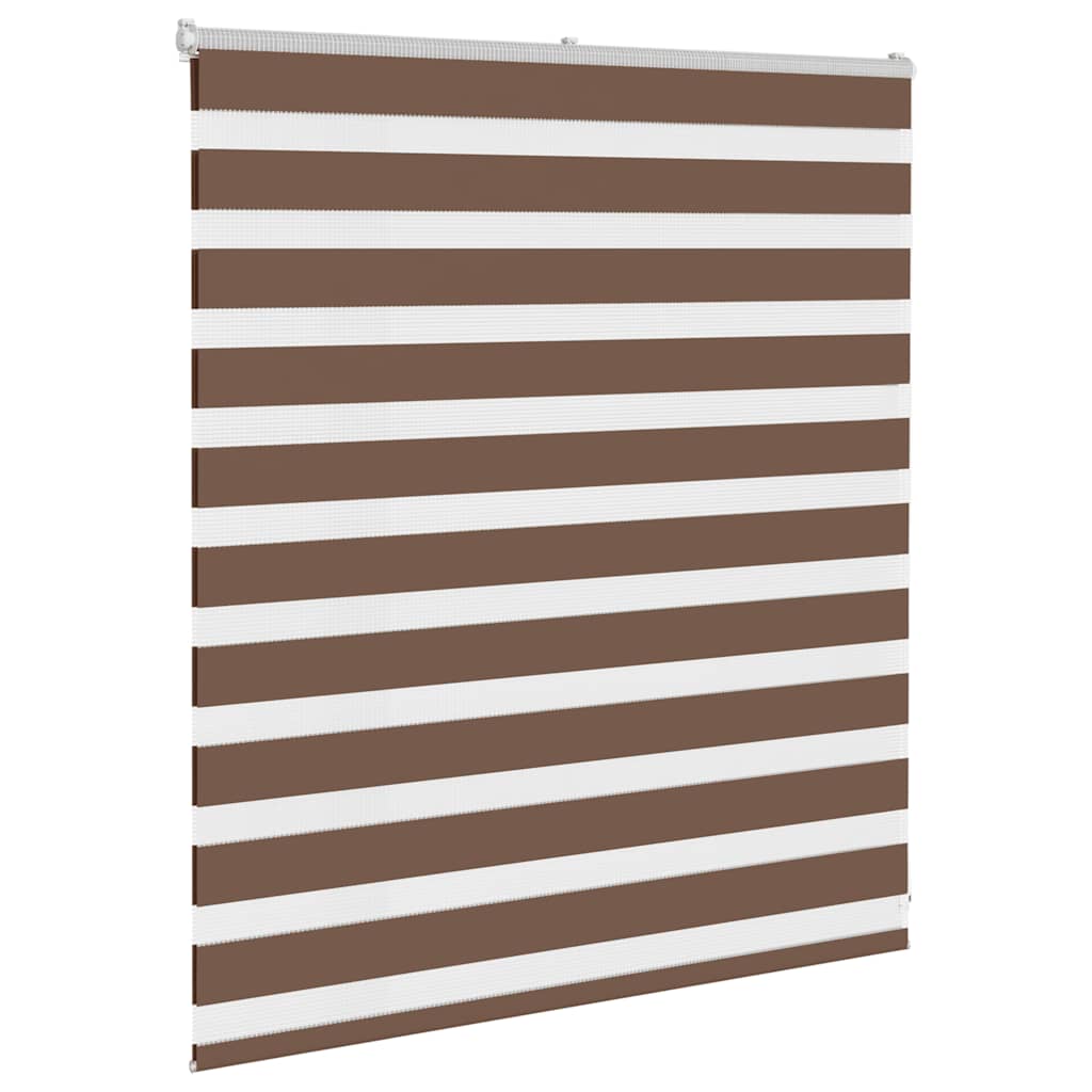 vidaXL Zebra Blind Brown 125x100 cm Fabric Width 120.9 cm Polyester 3