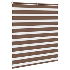 vidaXL Zebra Blind Brown 125x100 cm Fabric Width 120.9 cm Polyester 4