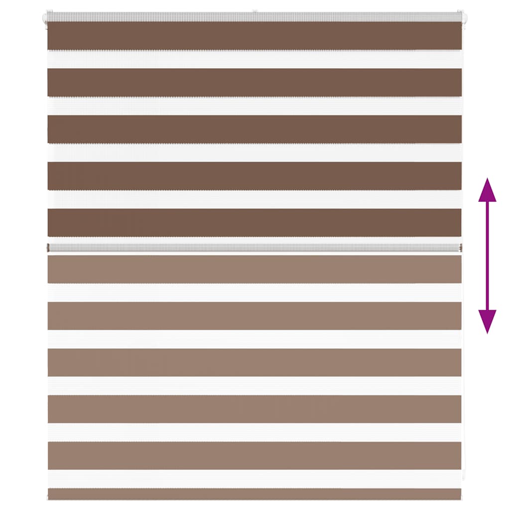 vidaXL Zebra Blind Brown 125x100 cm Fabric Width 120.9 cm Polyester 5