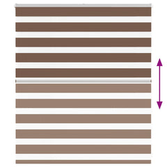 vidaXL Zebra Blind Brown 125x100 cm Fabric Width 120.9 cm Polyester 5