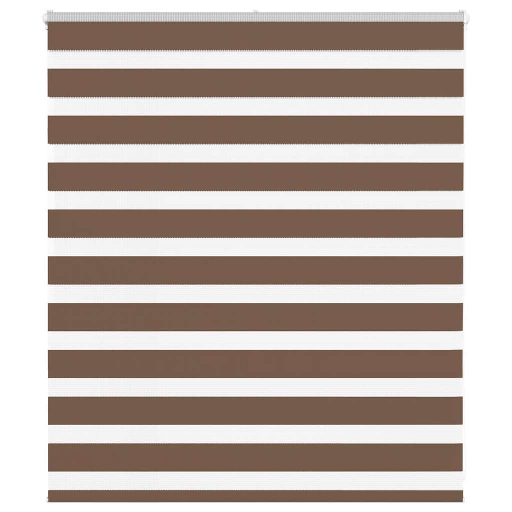vidaXL Zebra Blind Brown 130x100 cm Fabric Width 125.9 cm Polyester 1