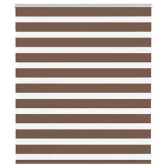 vidaXL Zebra Blind Brown 130x100 cm Fabric Width 125.9 cm Polyester 1
