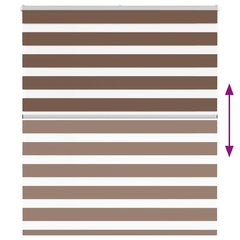 vidaXL Zebra Blind Brown 135x100 cm Fabric Width 130.9 cm Polyester 5