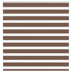 vidaXL Zebra Blind Brown 140x100 cm Fabric Width 135.9 cm Polyester 1