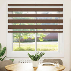 vidaXL Zebra Blind Brown 145x100 cm Fabric Width 140.9 cm Polyester 2