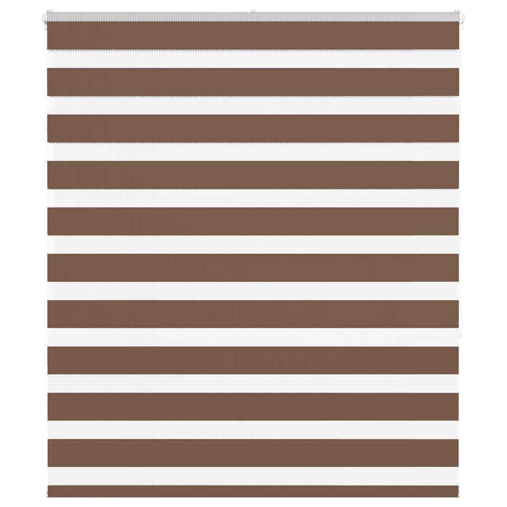 vidaXL Zebra Blind Brown 120x150 cm Fabric Width 115.9 cm Polyester 1