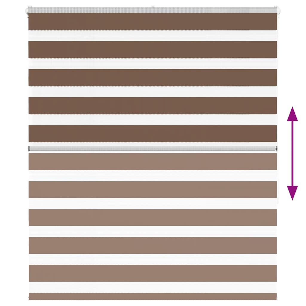 vidaXL Zebra Blind Brown 120x150 cm Fabric Width 115.9 cm Polyester 5