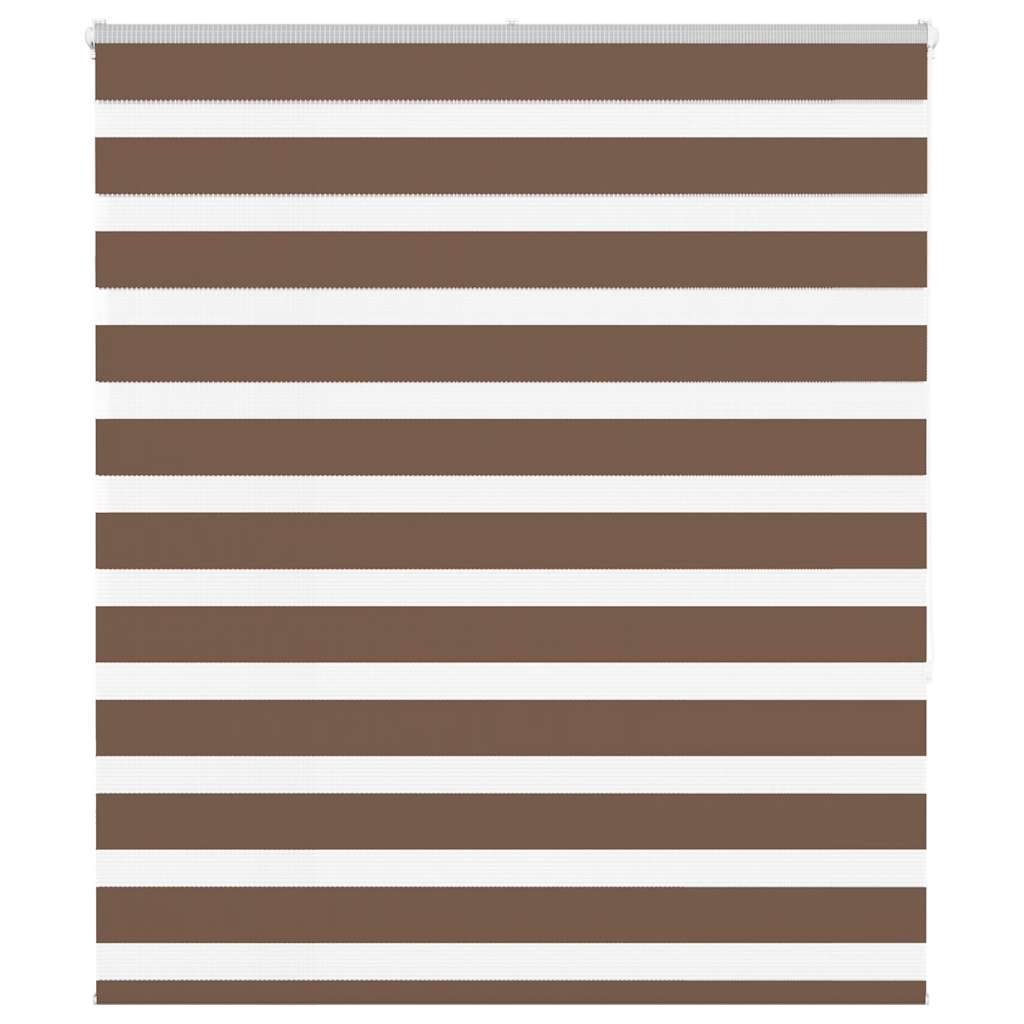 vidaXL Zebra Blind Brown 125x150 cm Fabric Width 120.9 cm Polyester 1