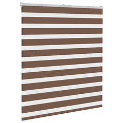 vidaXL Zebra Blind Brown 125x150 cm Fabric Width 120.9 cm Polyester 3