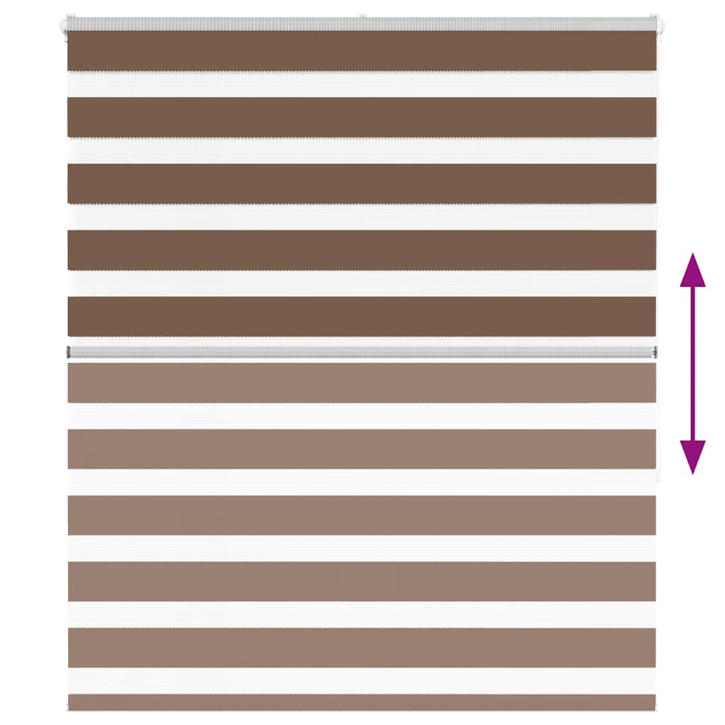 vidaXL Zebra Blind Brown 125x150 cm Fabric Width 120.9 cm Polyester 5