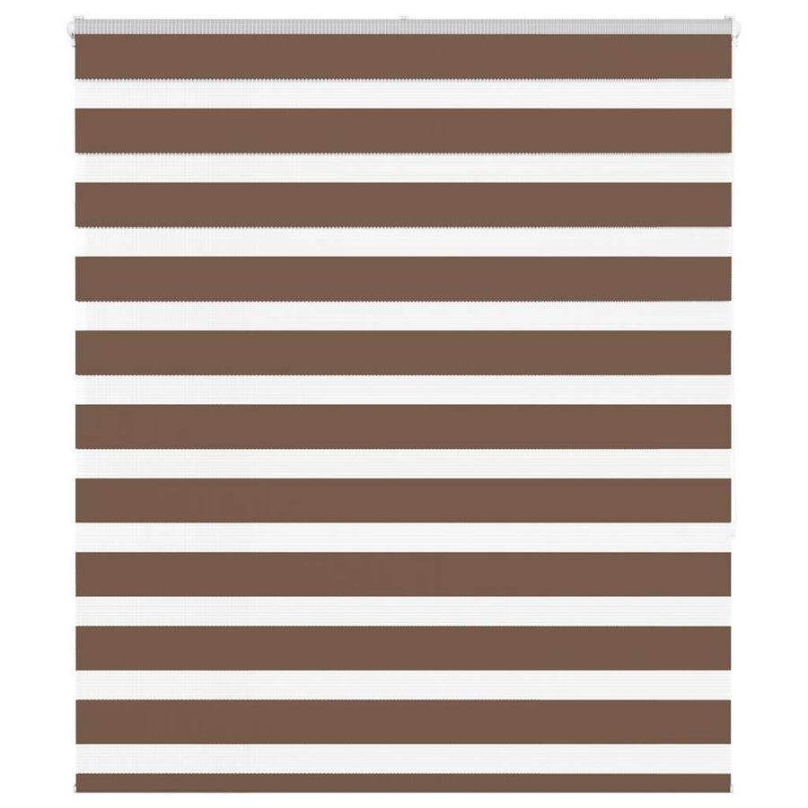 vidaXL Zebra Blind Brown 130x150 cm Fabric Width 125,9 cm Polyester 1