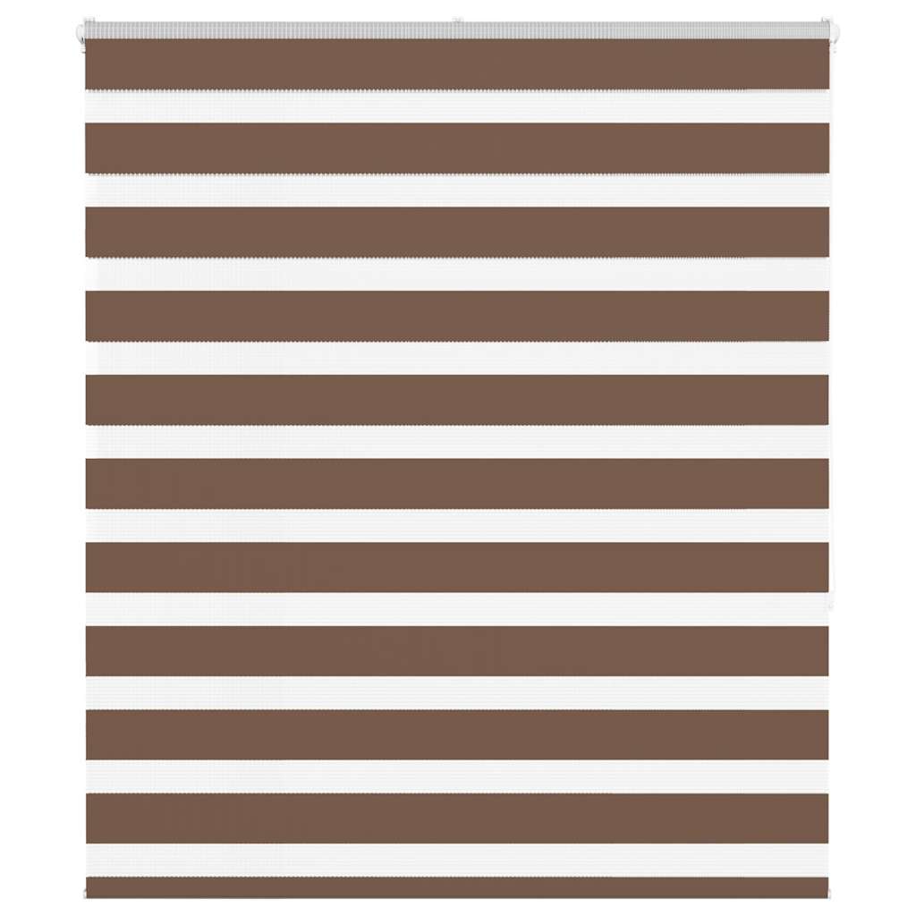 vidaXL Zebra Blind Brown 135x150 cm Fabric Width 130.9 cm Polyester 1