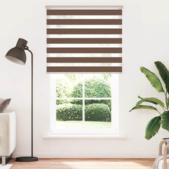 vidaXL Zebra Blind Brown 125x200 cm Fabric Width 120.9 cm Polyester 2