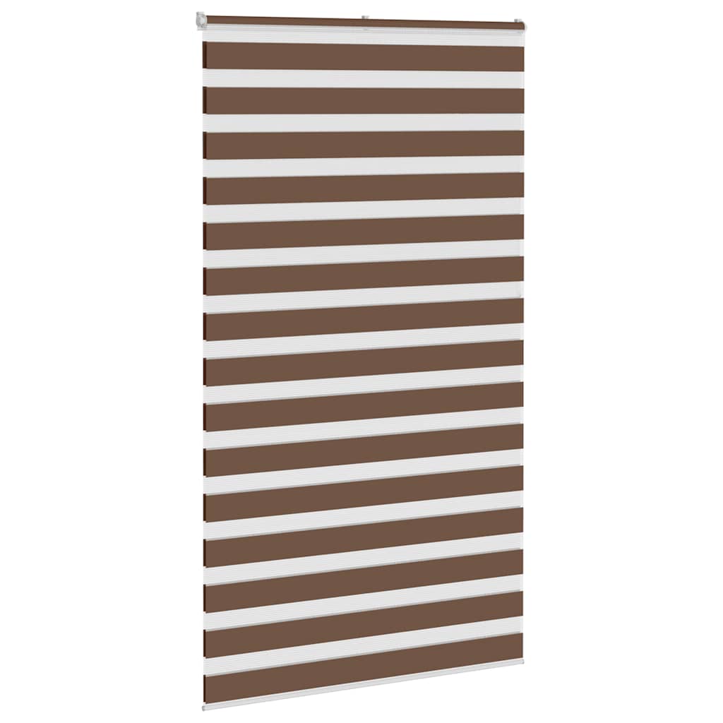 vidaXL Zebra Blind Brown 125x200 cm Fabric Width 120.9 cm Polyester 3