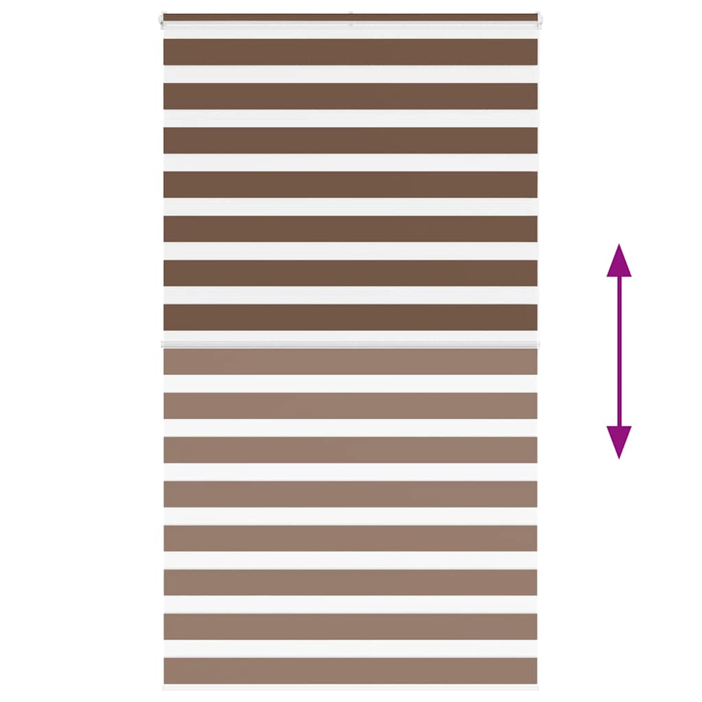 vidaXL Zebra Blind Brown 125x200 cm Fabric Width 120.9 cm Polyester 5