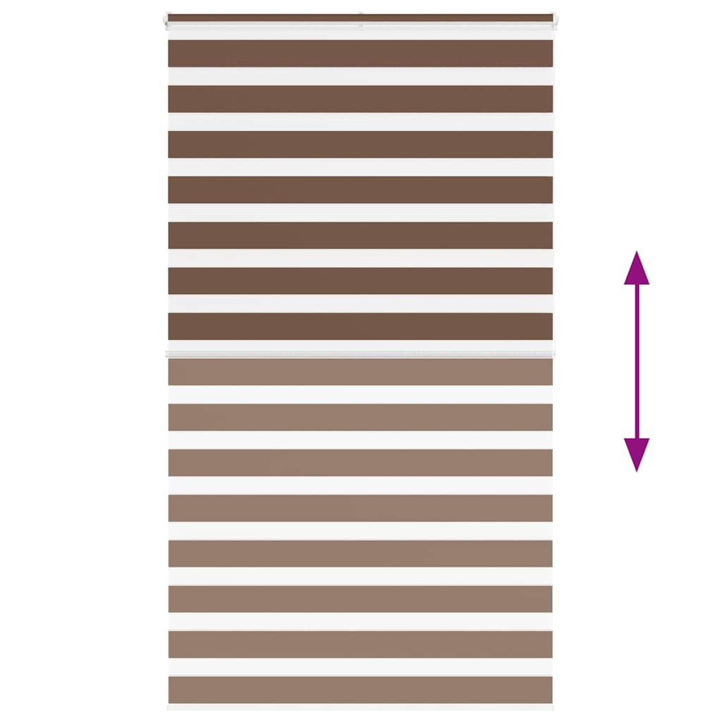 vidaXL Zebra Blind Brown 135x200 cm Fabric Width 130.9 cm Polyester 5
