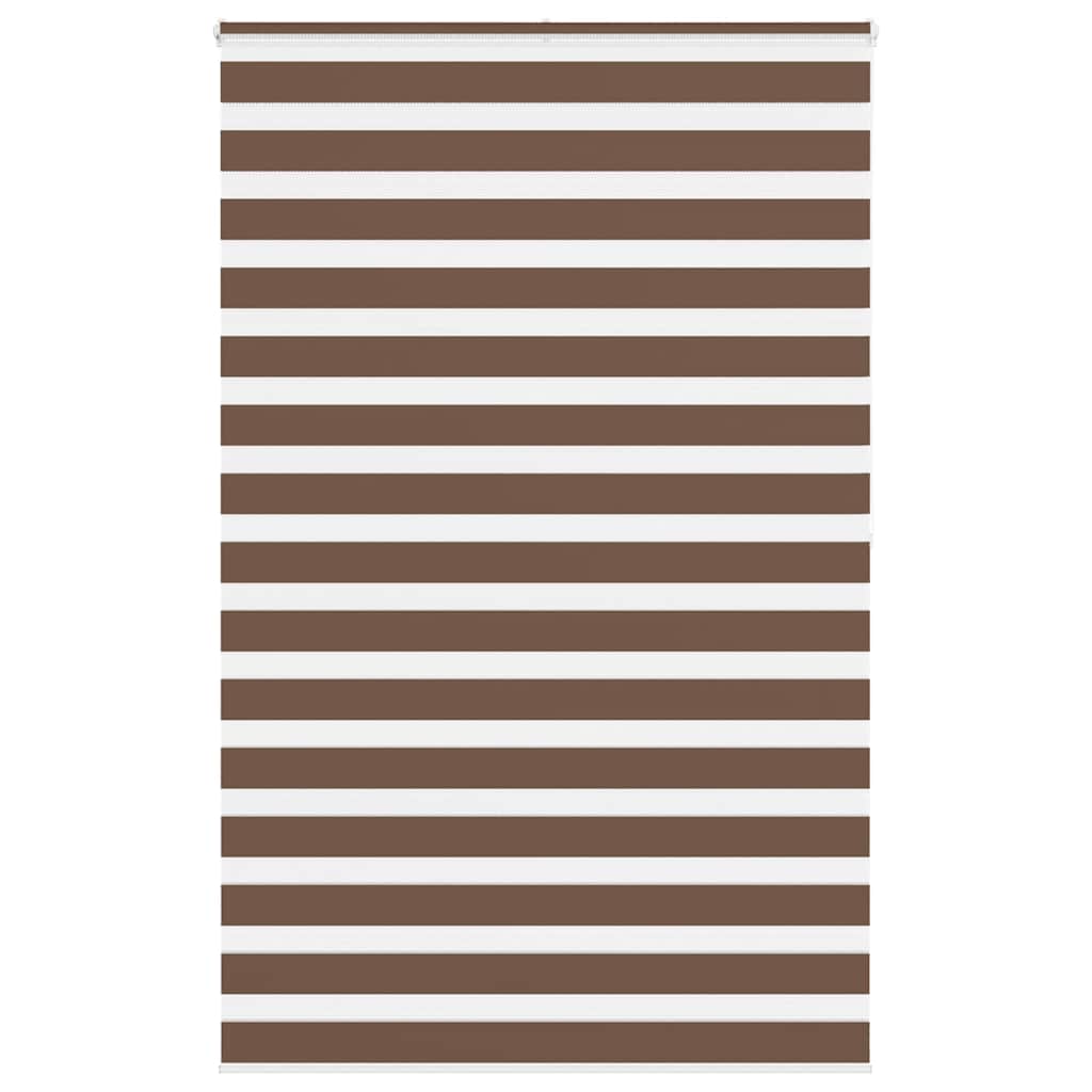 vidaXL Zebra Blind Brown 145x200 cm Fabric Width 140.9 cm Polyester 1