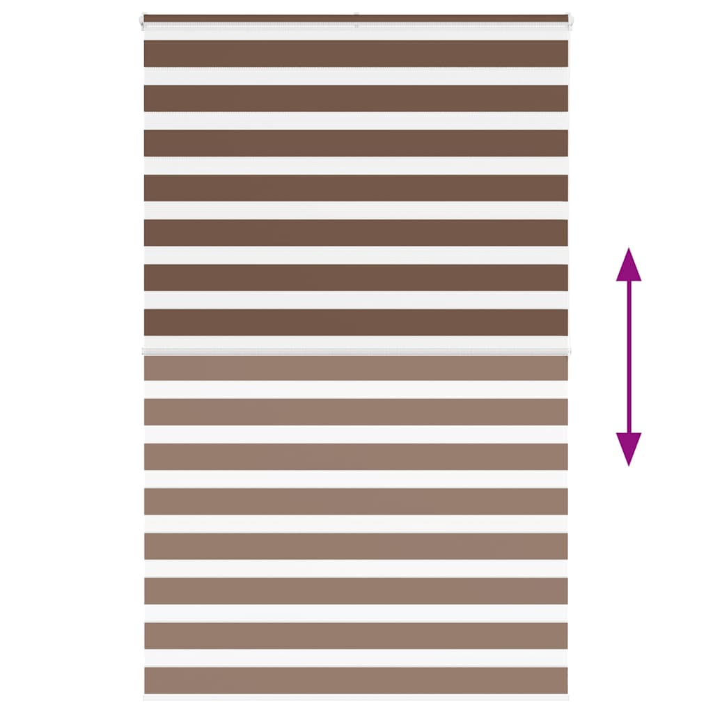 vidaXL Zebra Blind Brown 145x200 cm Fabric Width 140.9 cm Polyester 5