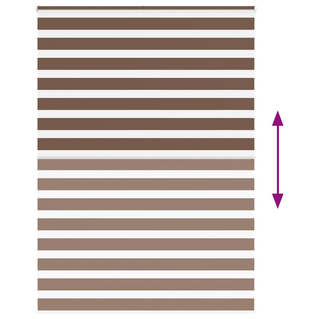 vidaXL Zebra Blind Brown 165x200 cm Fabric Width 160.9 cm Polyester 5