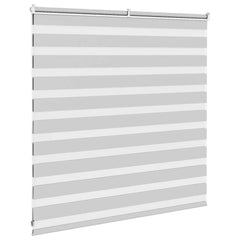 vidaXL Zebra Blind Light Grey 145x100 cm Fabric Width 140.9 cm Polyester 4