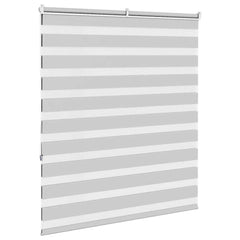 vidaXL Zebra Blind Light Grey 125x150 cm Fabric Width 120.9 cm Polyester 4